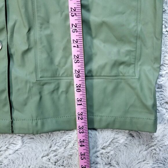 H&M Logg Label Of Graded Womens Rain Jacket Slicker Size Small Green Coating - Picture 5 of 11